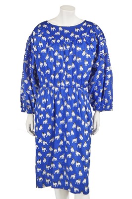 Lot 629 - An Yves Saint Laurent printed cotton dress, Spring-Summer 1987