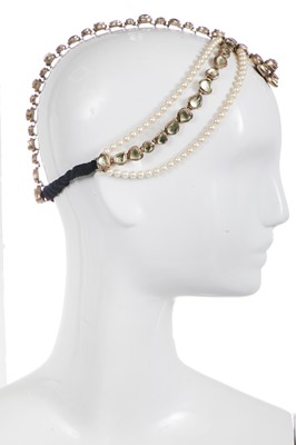 Lot 20 - A Chanel faux pearl and diamond Matha Patti headpiece, 'Paris-Bombay' collection, Métiers d'Art, Pre-Fall 2012