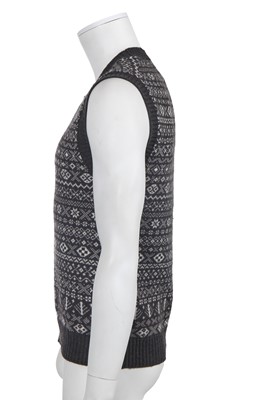 Lot 4 - A Chanel by Karl Lagerfeld grey and white cashmere Fair Isle sweater, 'Paris-Rome' collection, Métiers d'Art, Pre-Fall 2016