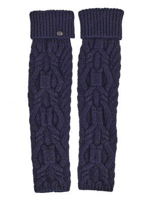 Lot 189 - A pair of Chanel by Karl Lagerfeld blue wool-cashmere blend cable knit leg warmers, 'Paris-Hamburg' collection, Métiers d'Art, Pre-Fall 2018