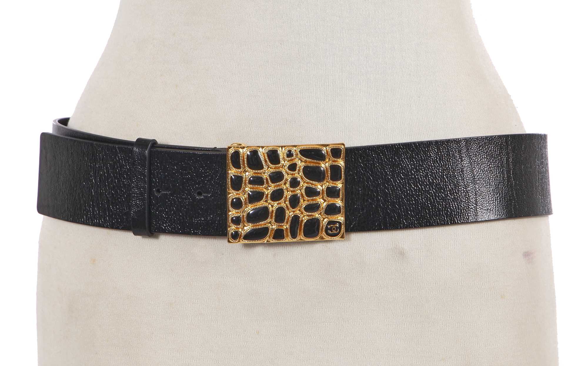 Lot 187 - A Chanel by Karl Lagerfeld black leather belt, 'Egyptomania' collection, Métiers d'Art, Pre-Fall 2019