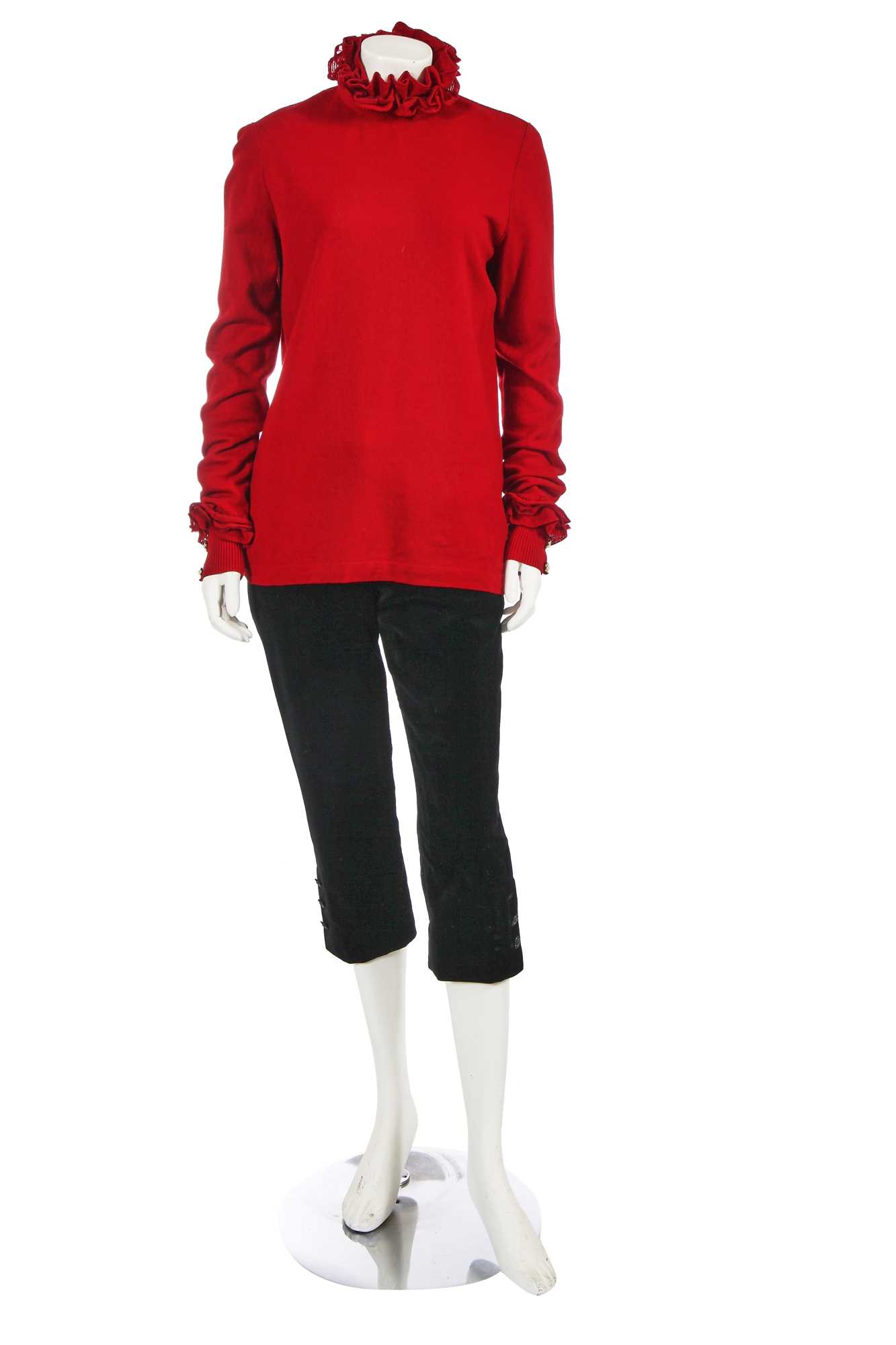 Lot 193 - A Chanel by Karl Lagerfeld red wool jersey sweater, 'Paris-Salzburg' collection, Métiers d'Art, Pre-Fall 2015