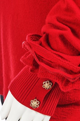 Lot 193 - A Chanel by Karl Lagerfeld red wool jersey sweater, 'Paris-Salzburg' collection, Métiers d'Art, Pre-Fall 2015