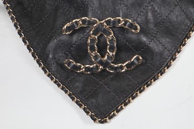 Lot 5 - A Chanel by Karl Lagerfeld black lambskin bandana/neckerchief, 'Chalet Gardenia' collection, Autumn-Winter 2019-2020