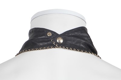 Lot 5 - A Chanel by Karl Lagerfeld black lambskin bandana/neckerchief, 'Chalet Gardenia' collection, Autumn-Winter 2019-2020