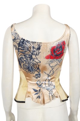 Lot 370 - A Roberto Cavalli printed 'tattoo' corset top, Spring-Summer 2003