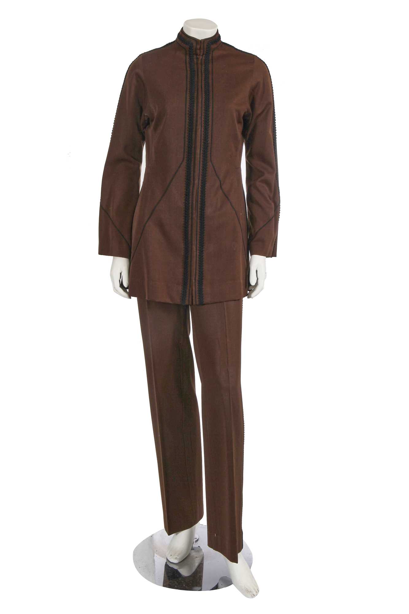 Lot 642 - A Thea Porter brown wool suit, early 1970s