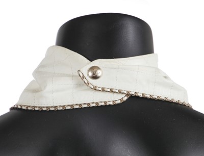 Lot 186 - A Chanel by Karl Lagerfeld white lambskin bandana/neckerchief, 'Chalet Gardenia' collection, Autumn-Winter 2019-2020