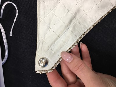 Lot 186 - A Chanel by Karl Lagerfeld white lambskin bandana/neckerchief, 'Chalet Gardenia' collection, Autumn-Winter 2019-2020