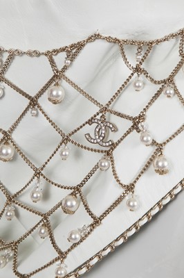 Lot 1 - A Chanel by Karl Lagerfeld white lambskin bandana/neckerchief, 'Chalet Gardenia' collection, Autumn-Winter 2019-20