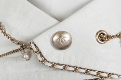 Lot 1 - A Chanel by Karl Lagerfeld white lambskin bandana/neckerchief, 'Chalet Gardenia' collection, Autumn-Winter 2019-20