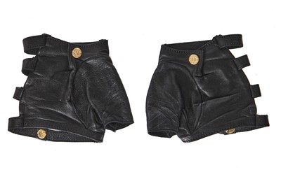 Lot 190 - A Chanel by Karl Lagerfeld blue wool belt and black leather mitts, ‘La Modernité de l’Antiquité’ collection, Cruise 2018