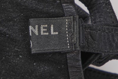 Lot 190 - A Chanel by Karl Lagerfeld blue wool belt and black leather mitts, ‘La Modernité de l’Antiquité’ collection, Cruise 2018