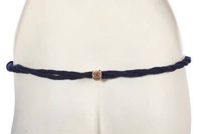 Lot 190 - A Chanel by Karl Lagerfeld blue wool belt and black leather mitts, ‘La Modernité de l’Antiquité’ collection, Cruise 2018