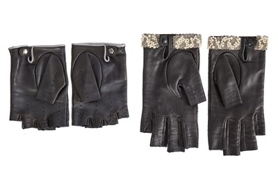 Lot 198 - Two pairs of Chanel by Karl Lagerfeld black quilt-effect lambskin glovelettes, 2000s-2010s