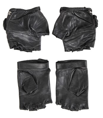 Lot 200 - Two pairs of Chanel by Karl Lagerfeld black lambskin glovelettes, 2000s-2010s