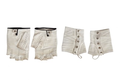 Lot 202 - Two pairs of Chanel by Karl Lagerfeld white lambskin glovelettes, 2000s-2010s
