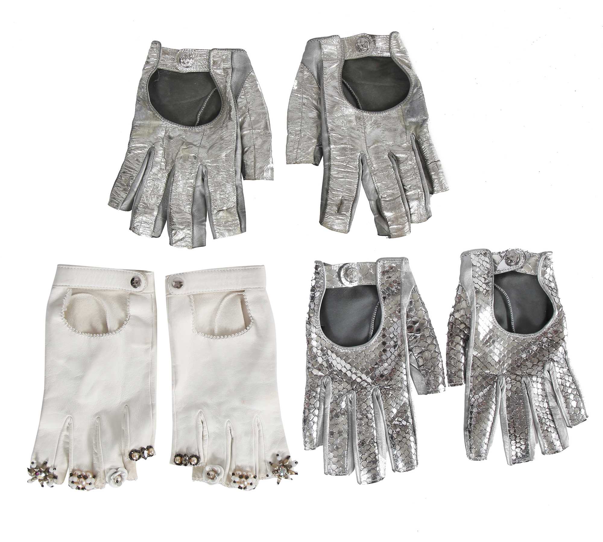 Lot 204 - Three pairs of Chanel by Karl Lagerfeld glovelettes, 2000s-2010s