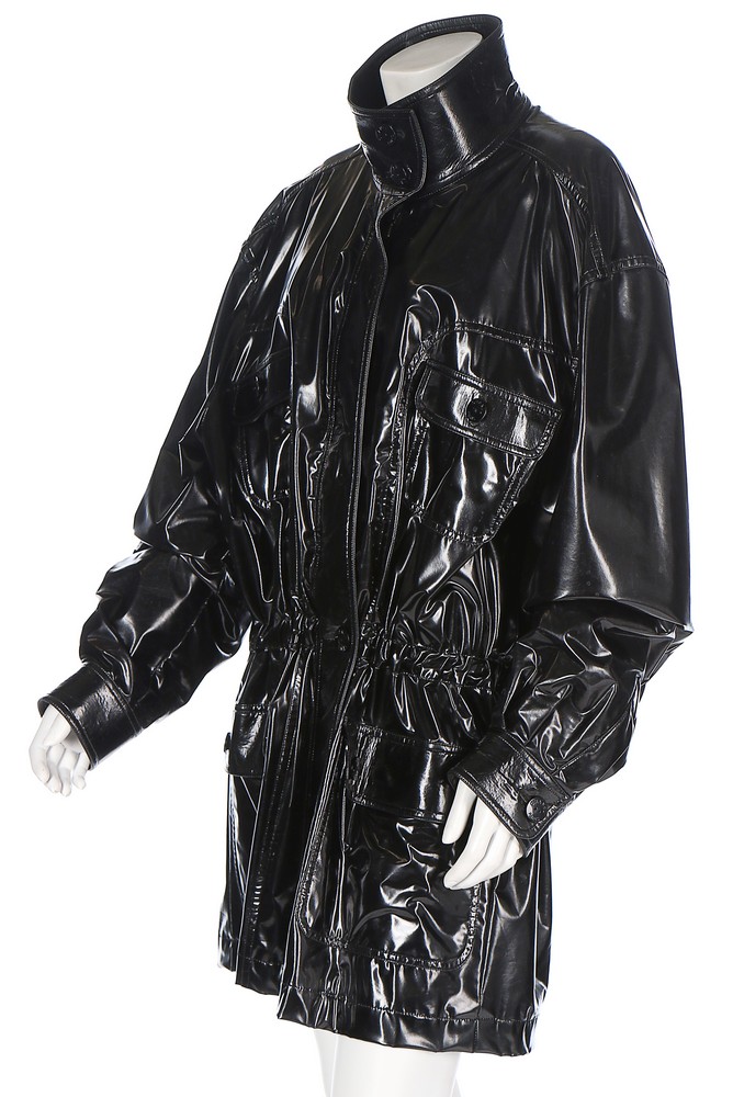 Lot 258 - A Chanel black PVC raincoat, 1997, labelled