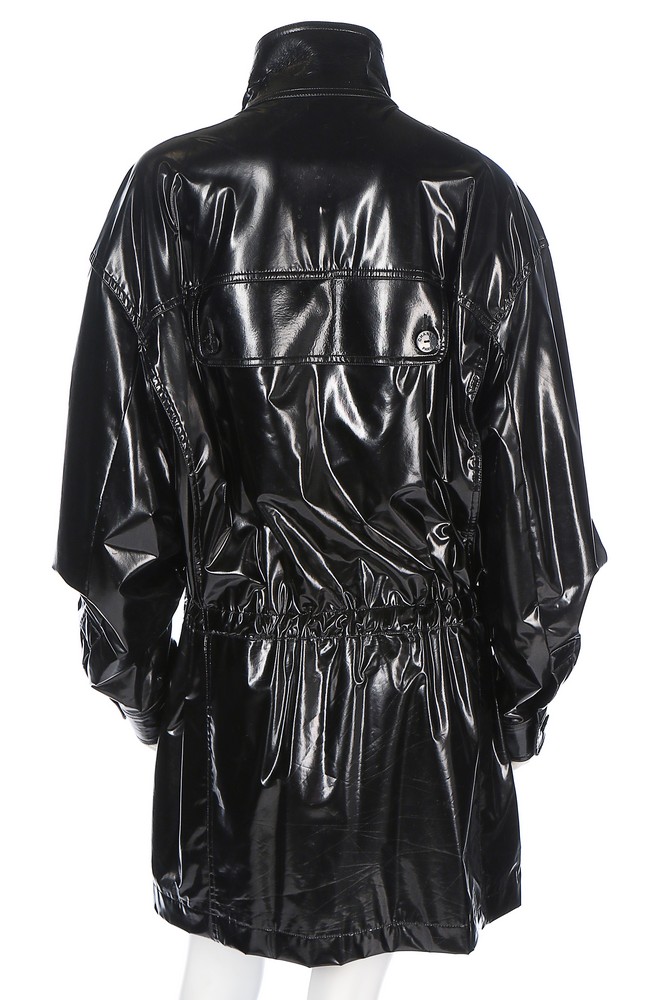 Lot 258 - A Chanel black PVC raincoat, 1997, labelled