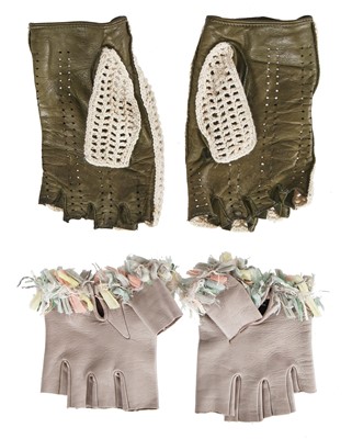 Lot 206 - Two pairs of Chanel by Karl Lagerfeld lambskin glovelettes, 2000s-2010s