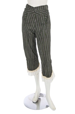 Lot 601 - A pair of Westwood/McLaren madras-striped cotton trousers, 'Pirate' collection, Autumn-Winter, 1981-82