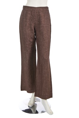 Lot 211 - A Chanel by Karl Lagerfeld pink and brown cotton ensemble, 2000-2002