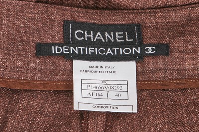 Lot 211 - A Chanel by Karl Lagerfeld pink and brown cotton ensemble, 2000-2002