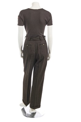 Lot 223 - A Chanel by Karl Lagerfeld brown wool ensemble, 1999-2000