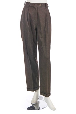 Lot 223 - A Chanel by Karl Lagerfeld brown wool ensemble, 1999-2000