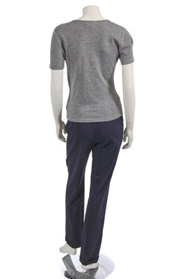 Lot 224 - A Chanel by Karl Lagerfeld grey and navy wool ensemble, 1999-2000