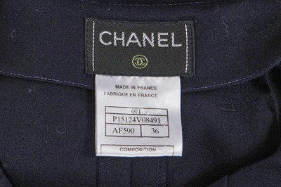 Lot 224 - A Chanel by Karl Lagerfeld grey and navy wool ensemble, 1999-2000
