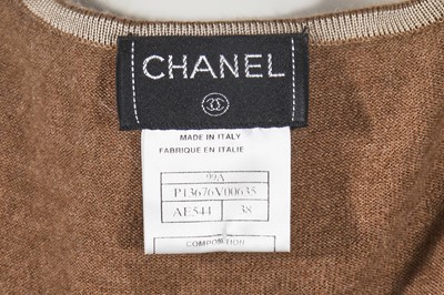 Lot 222 - A Chanel by Karl Lagerfeld brown and navy wool ensemble, 1999-2001