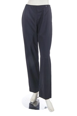 Lot 222 - A Chanel by Karl Lagerfeld brown and navy wool ensemble, 1999-2001