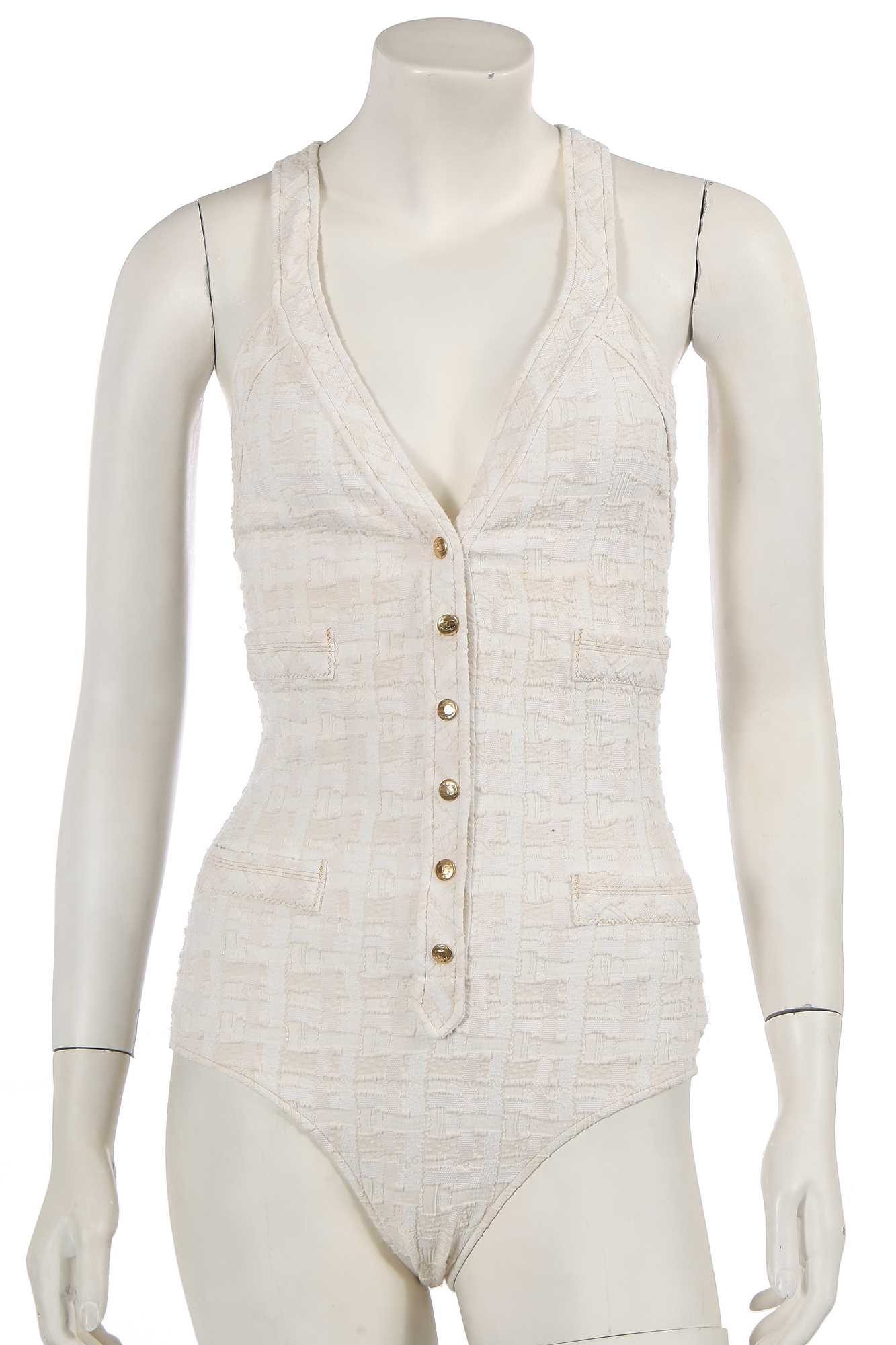 Lot 209 - A Chanel by Karl Lagerfeld cream swimsuit, Spring-Summer 2007