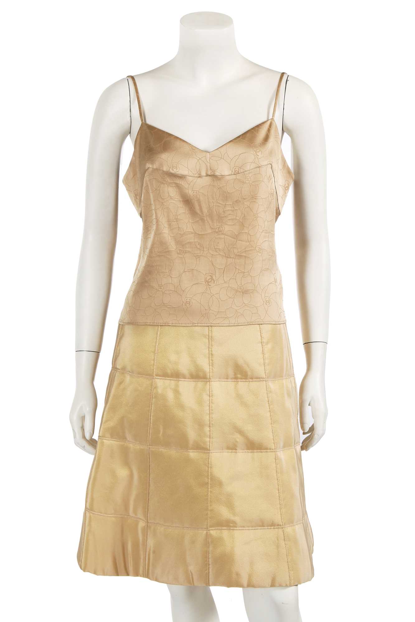 Lot 215 - A Chanel by Karl Lagerfeld beige silk ensemble, Autumn-Winter 2000