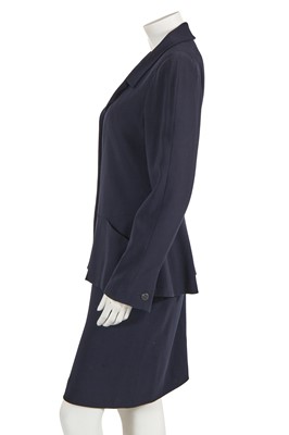 Lot 220 - A Chanel by Karl Lagerfeld blue wool suit, Cruise 2000