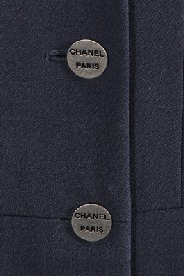 Lot 220 - A Chanel by Karl Lagerfeld blue wool suit, Cruise 2000