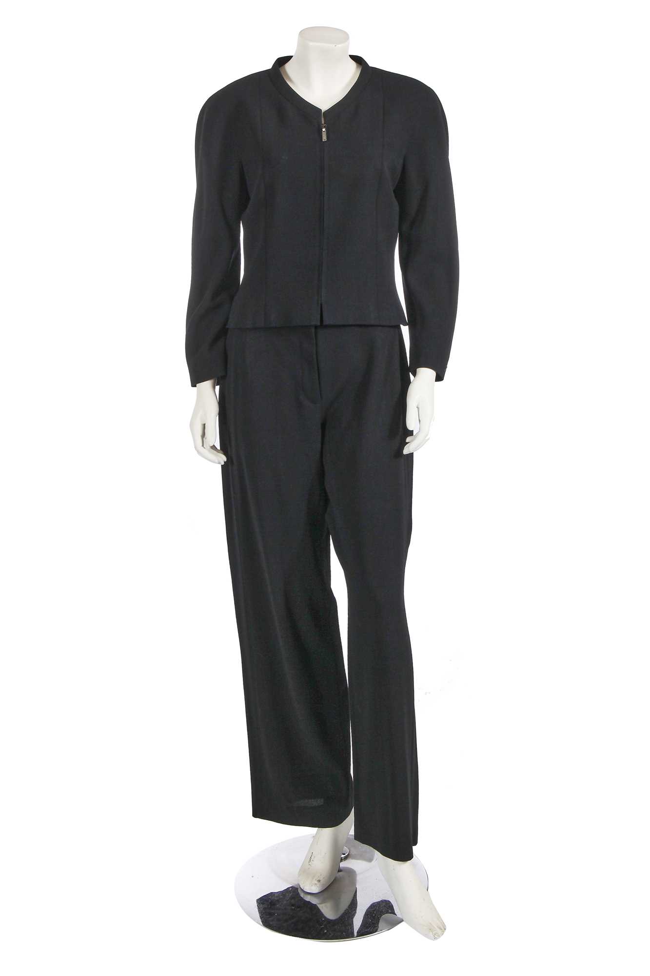 Lot 221 - A Chanel by Karl Lagerfeld black wool-blend crêpe suit, circa 2000