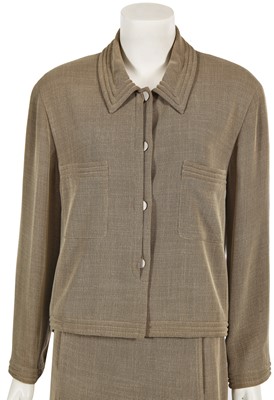 Lot 227 - A Chanel by Karl Lagerfeld buff viscose blend ensemble, Spring-Summer 1999
