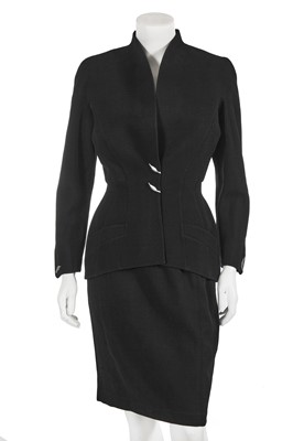 Lot 543 - A Thierry Mugler black wool suit, early 1990s