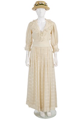 Lot 692 - A Christian Dior London by Jorn Langberg cream chiffon bridal dress, early 1970s