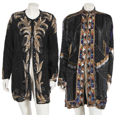 Lot 639 - A group of sequined dresses and blouses, 1980s