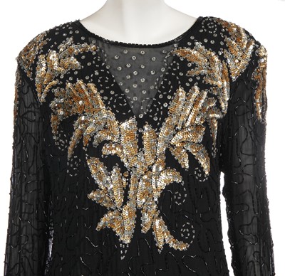 Lot 639 - A group of sequined dresses and blouses, 1980s
