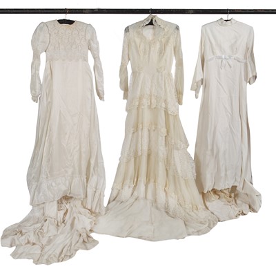 Lot 720 - A large group of wedding dresses, 1950s-1970s