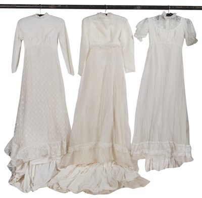 Lot 720 - A large group of wedding dresses, 1950s-1970s