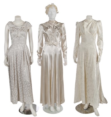 Lot 737 - A group of wedding dresses, 1930s-1940s