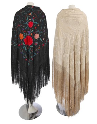 Lot 936 - Two Cantonese shawls, Chinese for the European market, 1920s