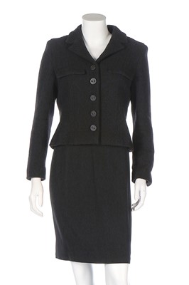 Lot 322 - A Chanel black wool jacket, probably 1990s,...