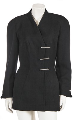 Lot 398 - A Thierry Mugler black wool jacket, 2000s